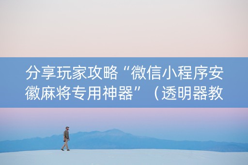 分享玩家攻略“微信小程序安徽麻将专用神器”（透明器教程)