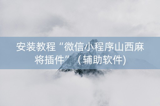 安装教程“微信小程序山西麻将插件”（辅助软件)