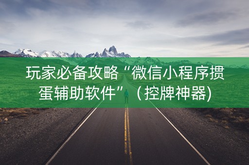 玩家必备攻略“微信小程序掼蛋辅助软件”（控牌神器)