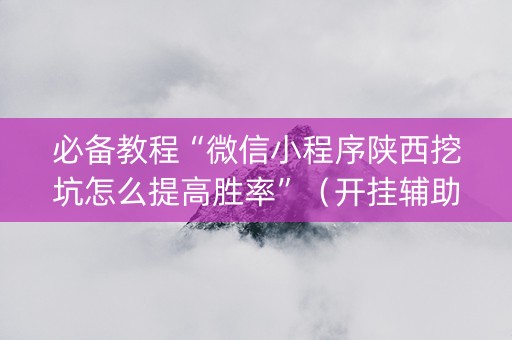 必备教程“微信小程序陕西挖坑怎么提高胜率”（开挂辅助器插件)