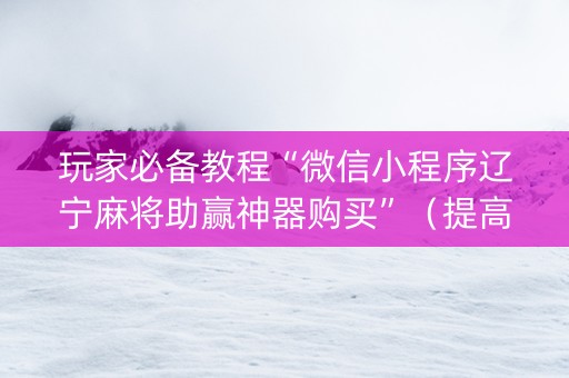 玩家必备教程“微信小程序辽宁麻将助赢神器购买”（提高胜率软件)
