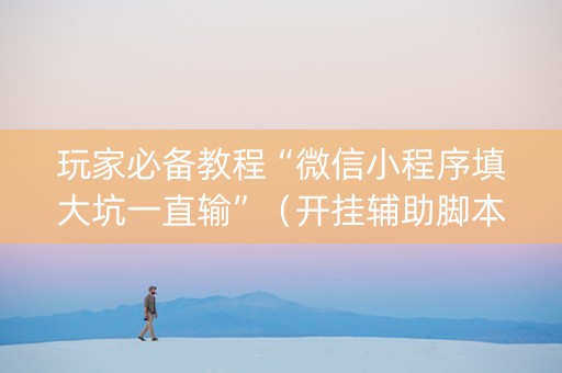 玩家必备教程“微信小程序填大坑一直输”（开挂辅助脚本)