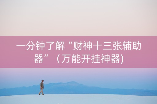 一分钟了解“财神十三张辅助器”（万能开挂神器)