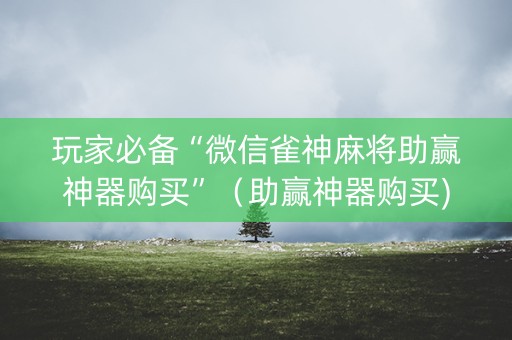 玩家必备“微信雀神麻将助赢神器购买”（助赢神器购买)