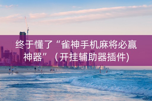 终于懂了“雀神手机麻将必赢神器”（开挂辅助器插件)