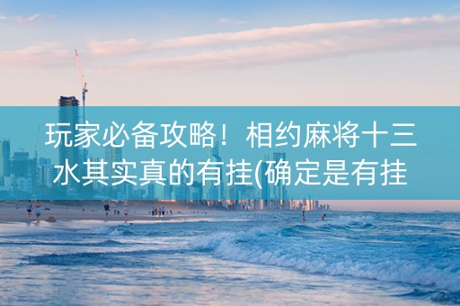 玩家必备攻略！相约麻将十三水其实真的有挂(确定是有挂)