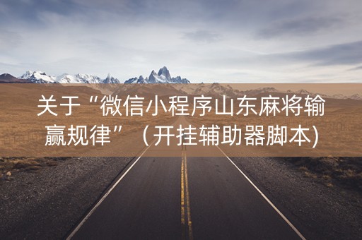 关于“微信小程序山东麻将输赢规律”（开挂辅助器脚本)