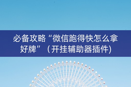 必备攻略“微信跑得快怎么拿好牌”（开挂辅助器插件)