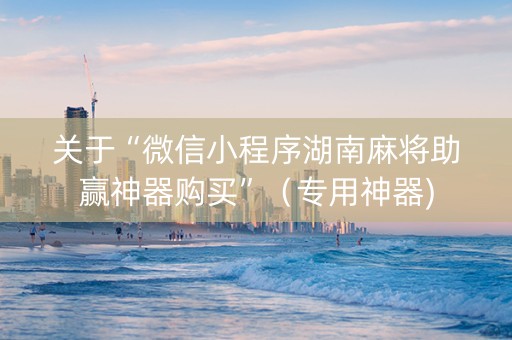 关于“微信小程序湖南麻将助赢神器购买”（专用神器)