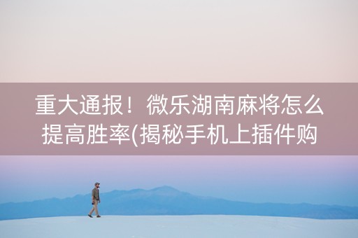 重大通报！微乐湖南麻将怎么提高胜率(揭秘手机上插件购买)