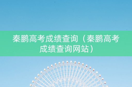秦鹏高考成绩查询（秦鹏高考成绩查询网站）