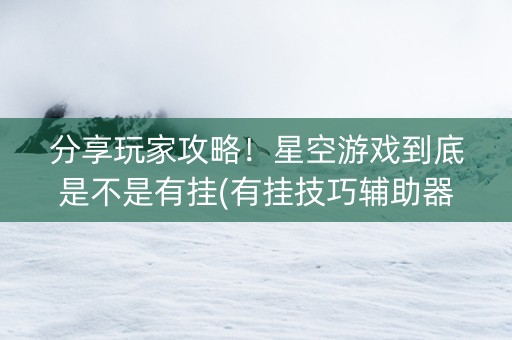 分享玩家攻略！星空游戏到底是不是有挂(有挂技巧辅助器)