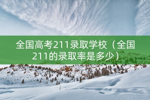 全国高考211录取学校（全国211的录取率是多少）