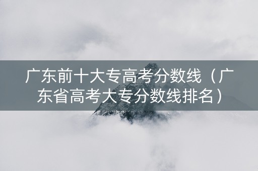 广东前十大专高考分数线（广东省高考大专分数线排名）