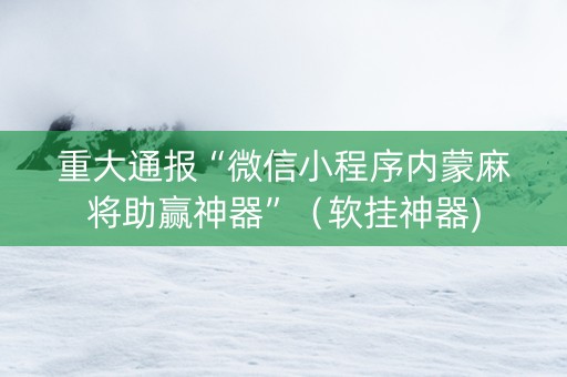 重大通报“微信小程序内蒙麻将助赢神器”（软挂神器)