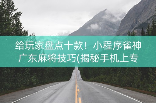 给玩家盘点十款！小程序雀神广东麻将技巧(揭秘手机上专用神器下载)