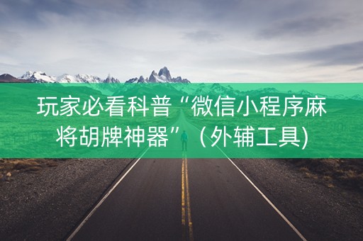 玩家必看科普“微信小程序麻将胡牌神器”（外辅工具)