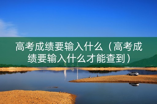 高考成绩要输入什么（高考成绩要输入什么才能查到）