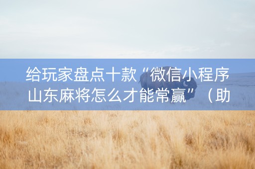 给玩家盘点十款“微信小程序山东麻将怎么才能常赢”（助赢神器)