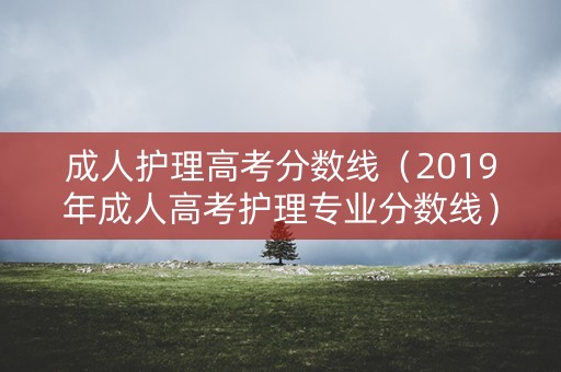 成人护理高考分数线（2019年成人高考护理专业分数线）