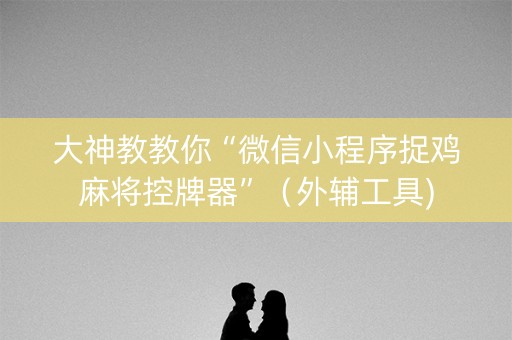 大神教教你“微信小程序捉鸡麻将控牌器”（外辅工具)