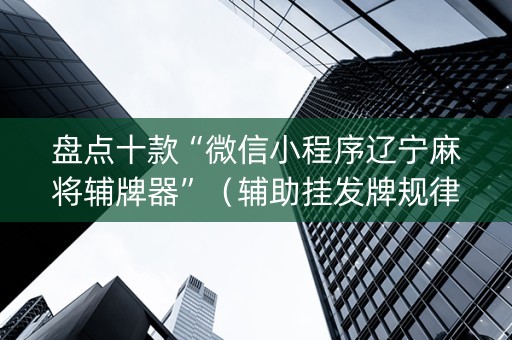 盘点十款“微信小程序辽宁麻将辅牌器”（辅助挂发牌规律)