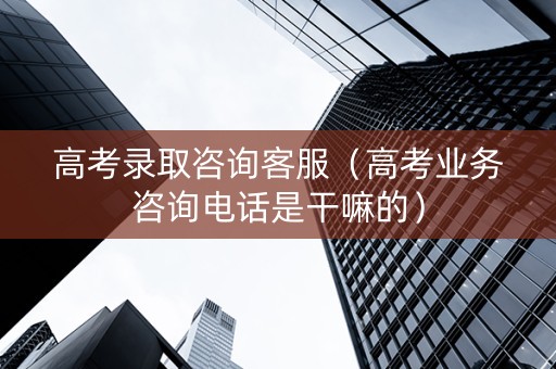 高考录取咨询客服（高考业务咨询电话是干嘛的）