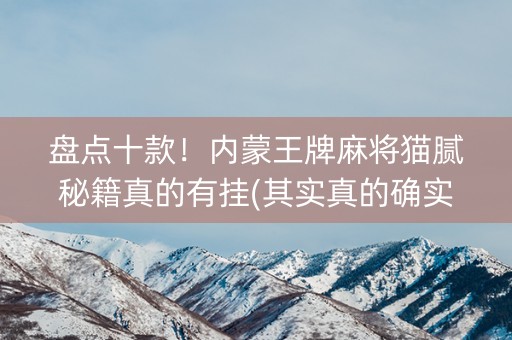 盘点十款！内蒙王牌麻将猫腻秘籍真的有挂(其实真的确实有挂)