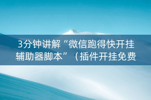 3分钟讲解“微信跑得快开挂辅助器脚本”（插件开挂免费AI)