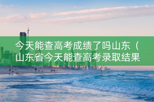 今天能查高考成绩了吗山东（山东省今天能查高考录取结果了吗?）