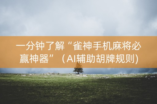 一分钟了解“雀神手机麻将必赢神器”（AI辅助胡牌规则)