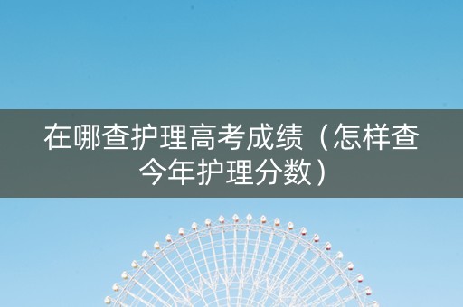 在哪查护理高考成绩（怎样查今年护理分数）