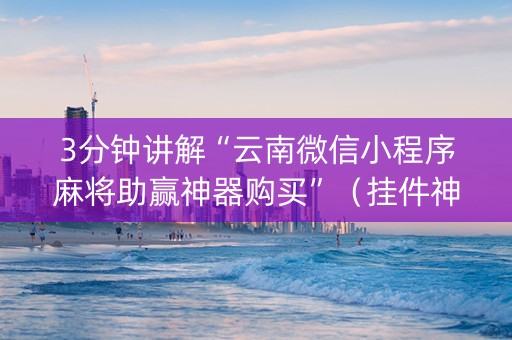 3分钟讲解“云南微信小程序麻将助赢神器购买”（挂件神器)