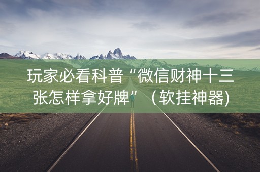 玩家必看科普“微信财神十三张怎样拿好牌”（软挂神器)