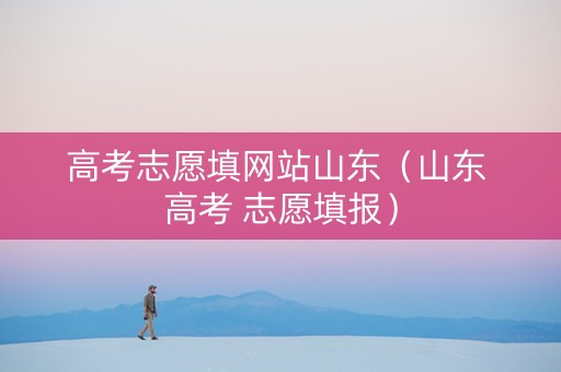高考志愿填网站山东（山东 高考 志愿填报）
