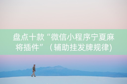 盘点十款“微信小程序宁夏麻将插件”（辅助挂发牌规律)