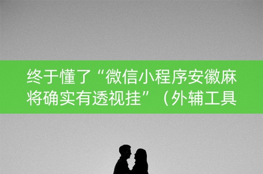 终于懂了“微信小程序安徽麻将确实有透视挂”（外辅工具)
