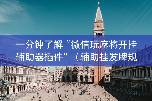 一分钟了解“微信玩麻将开挂辅助器插件”（辅助挂发牌规律)