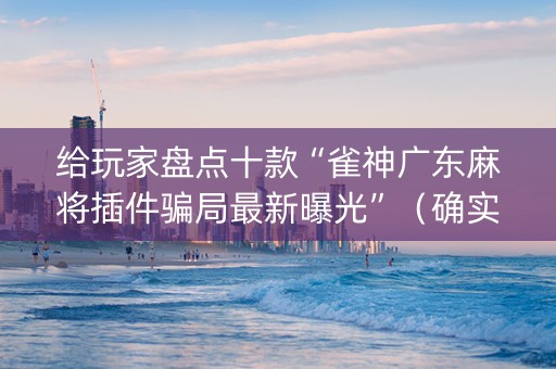 给玩家盘点十款“雀神广东麻将插件骗局最新曝光”（确实有插件吗)