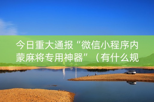 今日重大通报“微信小程序内蒙麻将专用神器”（有什么规律)
