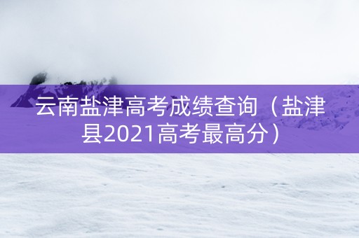 云南盐津高考成绩查询（盐津县2021高考最高分）