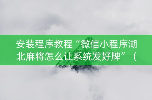 安装程序教程“微信小程序湖北麻将怎么让系统发好牌”（开挂辅助插件)