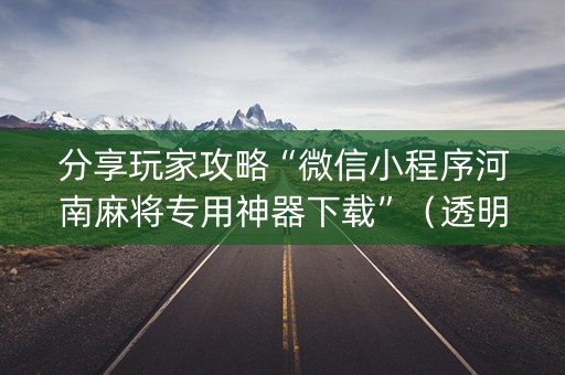 分享玩家攻略“微信小程序河南麻将专用神器下载”（透明器教程)