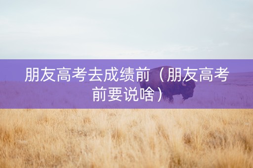 朋友高考去成绩前（朋友高考前要说啥）