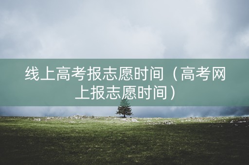 线上高考报志愿时间（高考网上报志愿时间）