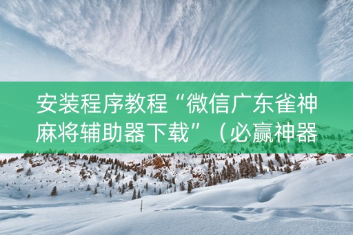 安装程序教程“微信广东雀神麻将辅助器下载”（必赢神器免费安装)