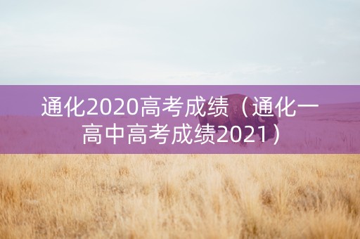 通化2020高考成绩（通化一高中高考成绩2021）