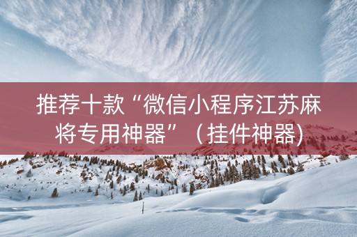 推荐十款“微信小程序江苏麻将专用神器”（挂件神器)