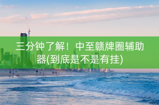 三分钟了解！中至赣牌圈辅助器(到底是不是有挂)