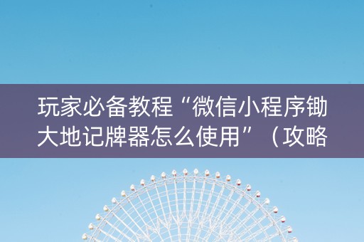 玩家必备教程“微信小程序锄大地记牌器怎么使用”（攻略插件)